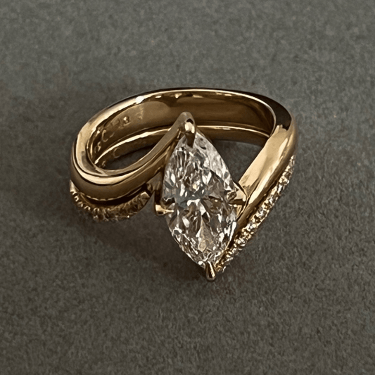 2.5 CT Marquise Cut Moissante Bridal Wedding Anniversary Engagement Ring Set - Kazara Diam