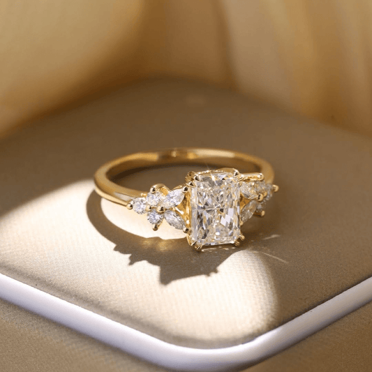2.5 CT Radiant Cut Moissanite Unique Engagement Wedding Anniversary Ring - Kazara Diam