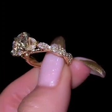 3 CT Round Cut Moissanite Twisted Engagement Wedding Anniversary Ring - Kazara Diam