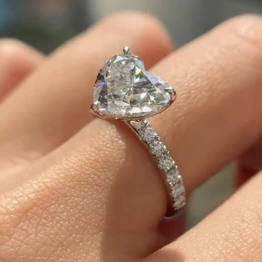 Eternal Heart 2.00 Carat Moissanite Unique Wedding Anniversary Engagement Ring - Kazara Diam