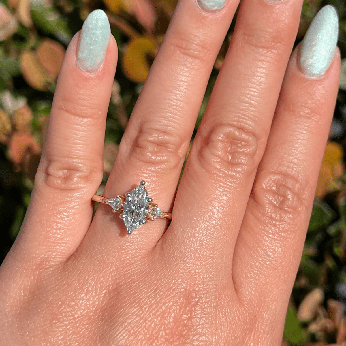 2.5 CT Heirloom Marquise Moissanite Engagement Ring with Elegant Side Accents - Kazara Diam