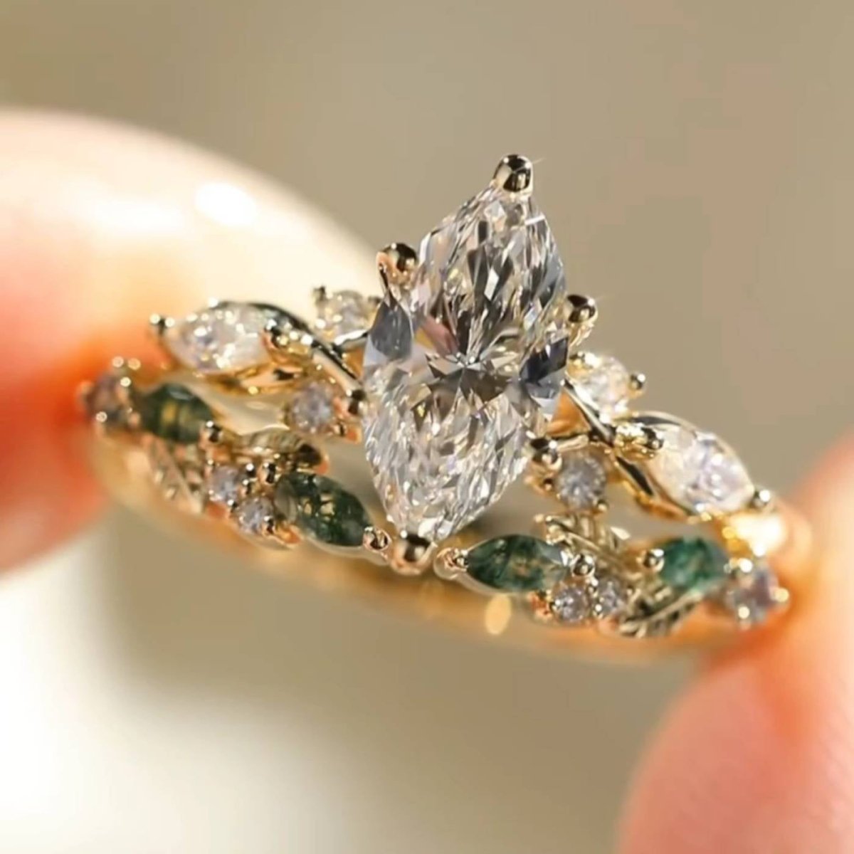 2.5 CT Marquise Cut Moissanite Bridal Engagement Wedding Anniversary Ring Set - Kazara Diam