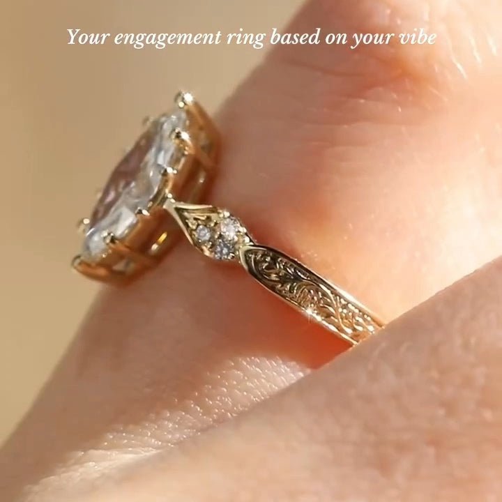 2.5 CT Marquise Cut Moissanite Three Stone Vintage Engagement Ring - Kazara Diam