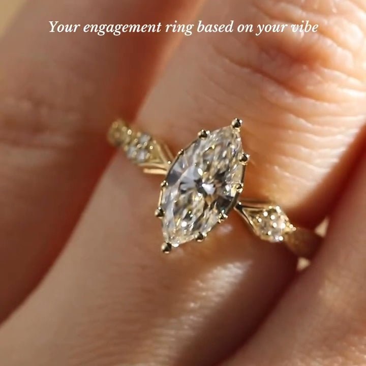 2.5 CT Marquise Cut Moissanite Three Stone Vintage Engagement Ring - Kazara Diam