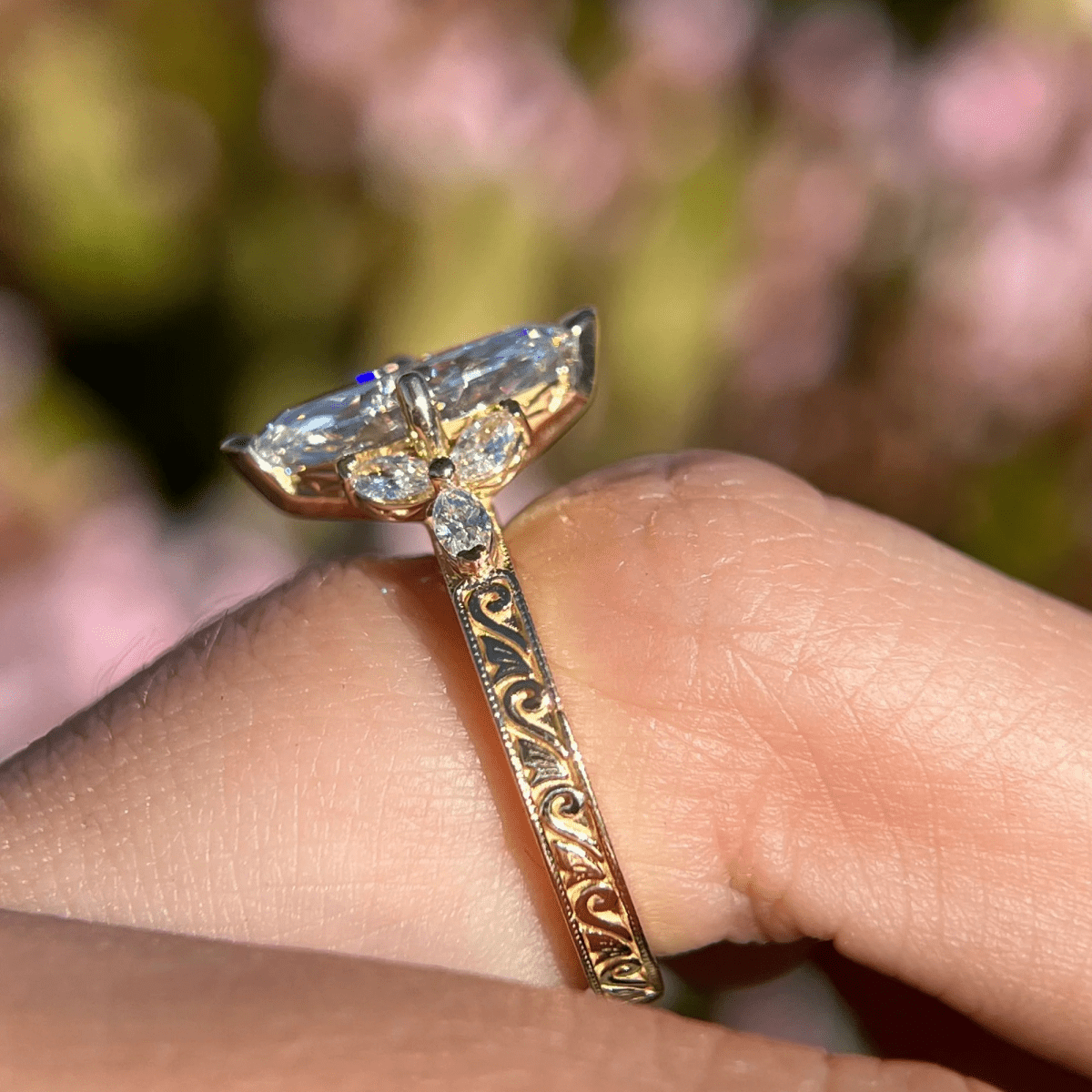 2.5 CT Marquise Cut Moissanite Unique Engagement Wedding Anniversary Ring - Kazara Diam