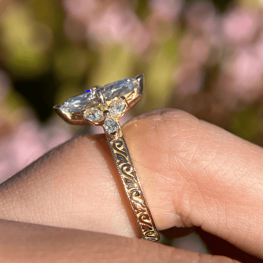 2.5 CT Marquise Cut Moissanite Unique Engagement Wedding Anniversary Ring - Kazara Diam