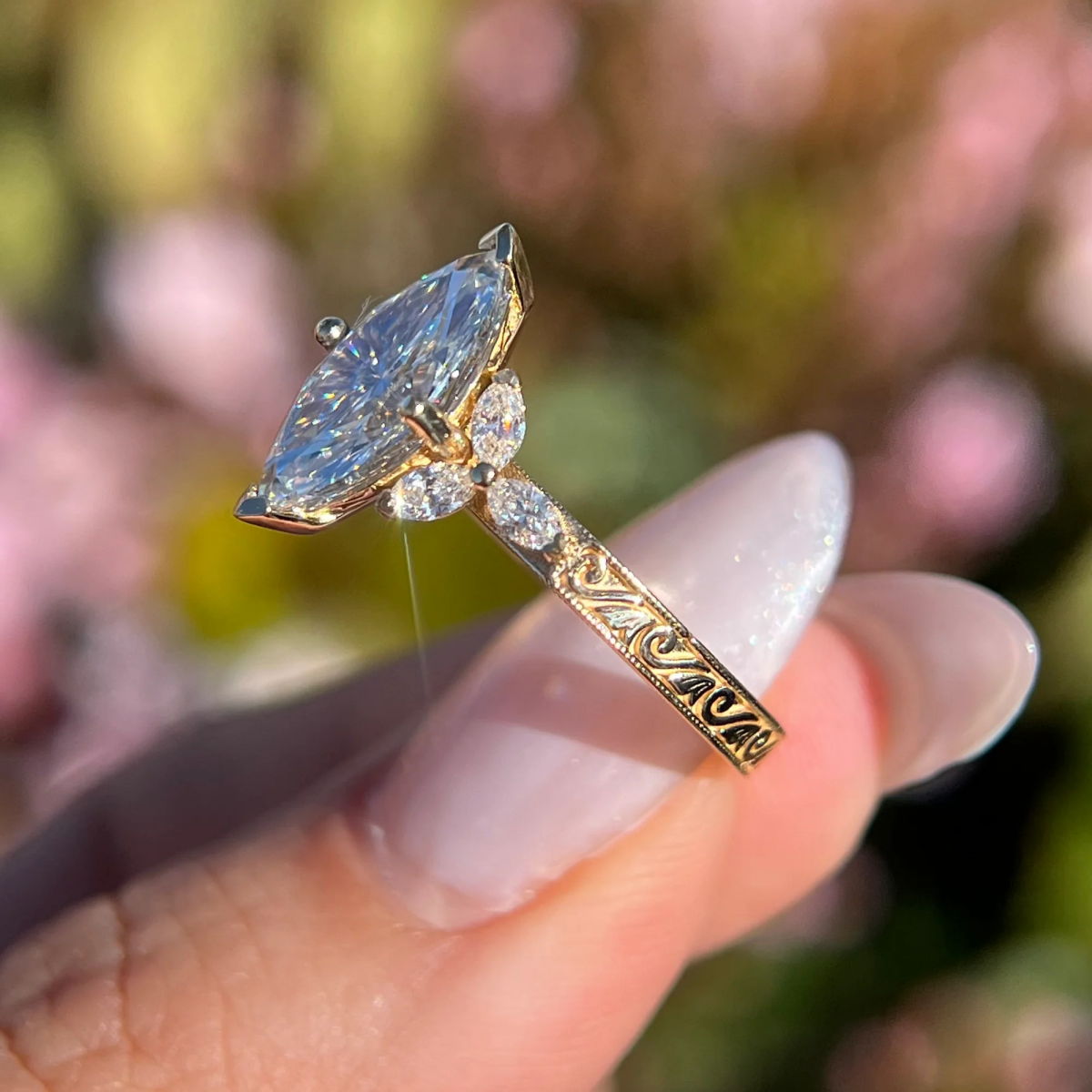 2.5 CT Marquise Cut Moissanite Unique Engagement Wedding Anniversary Ring - Kazara Diam