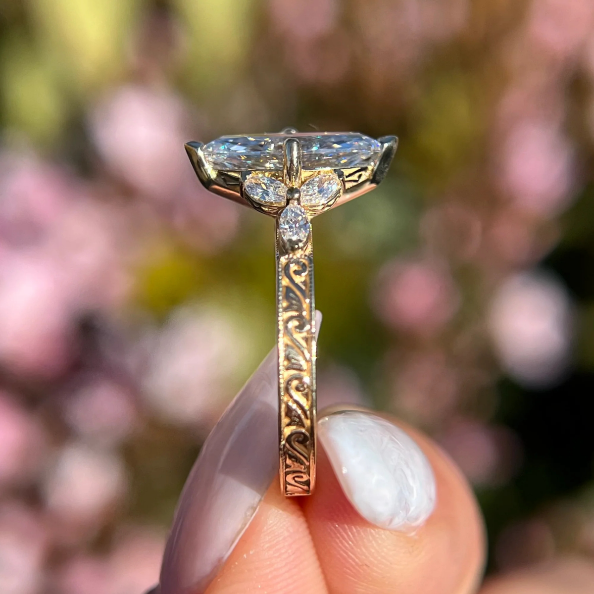 2.5 CT Marquise Cut Moissanite Unique Engagement Wedding Anniversary Ring - Kazara Diam