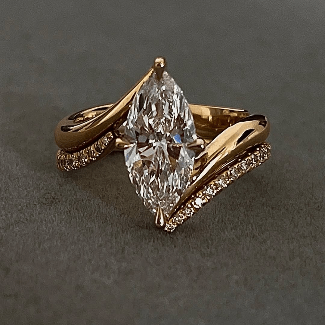 2.5 CT Marquise Cut Moissante Bridal Wedding Anniversary Engagement Ring Set - Kazara Diam