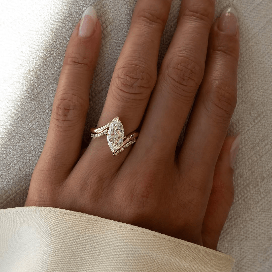 2.5 CT Marquise Cut Moissante Bridal Wedding Anniversary Engagement Ring Set - Kazara Diam