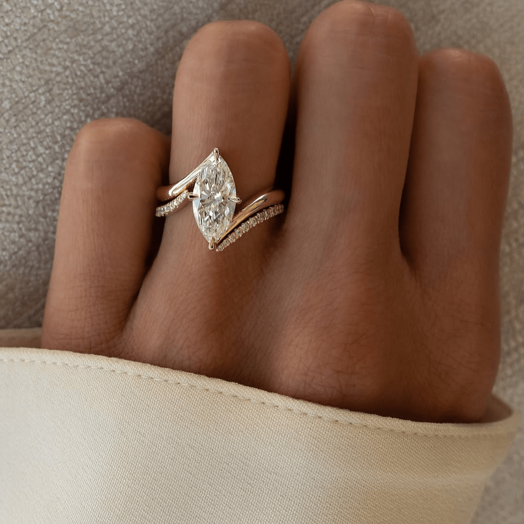 2.5 CT Marquise Cut Moissante Bridal Wedding Anniversary Engagement Ring Set - Kazara Diam