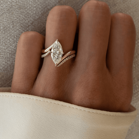2.5 CT Marquise Cut Moissante Bridal Wedding Anniversary Engagement Ring Set - Kazara Diam