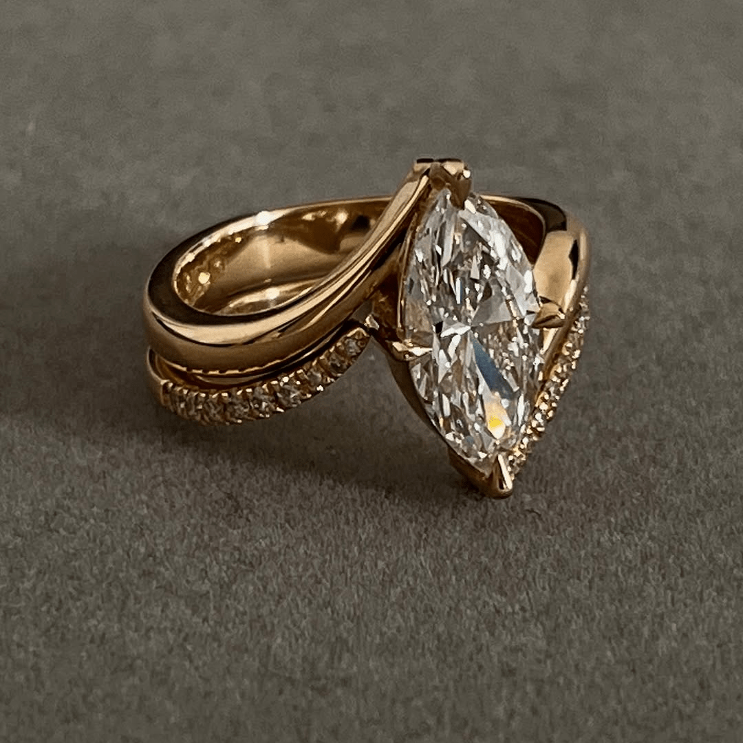 2.5 CT Marquise Cut Moissante Bridal Wedding Anniversary Engagement Ring Set - Kazara Diam