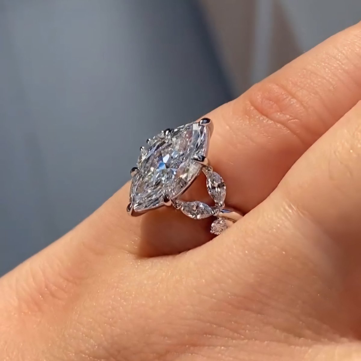 2.5 CT Marquise Cut Twisted Moissanite Engagement Wedding Anniversary Ring - Kazara Diam