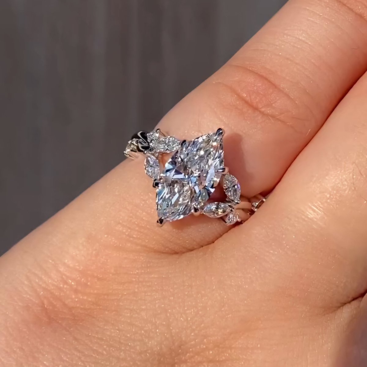 2.5 CT Marquise Cut Twisted Moissanite Engagement Wedding Anniversary Ring - Kazara Diam