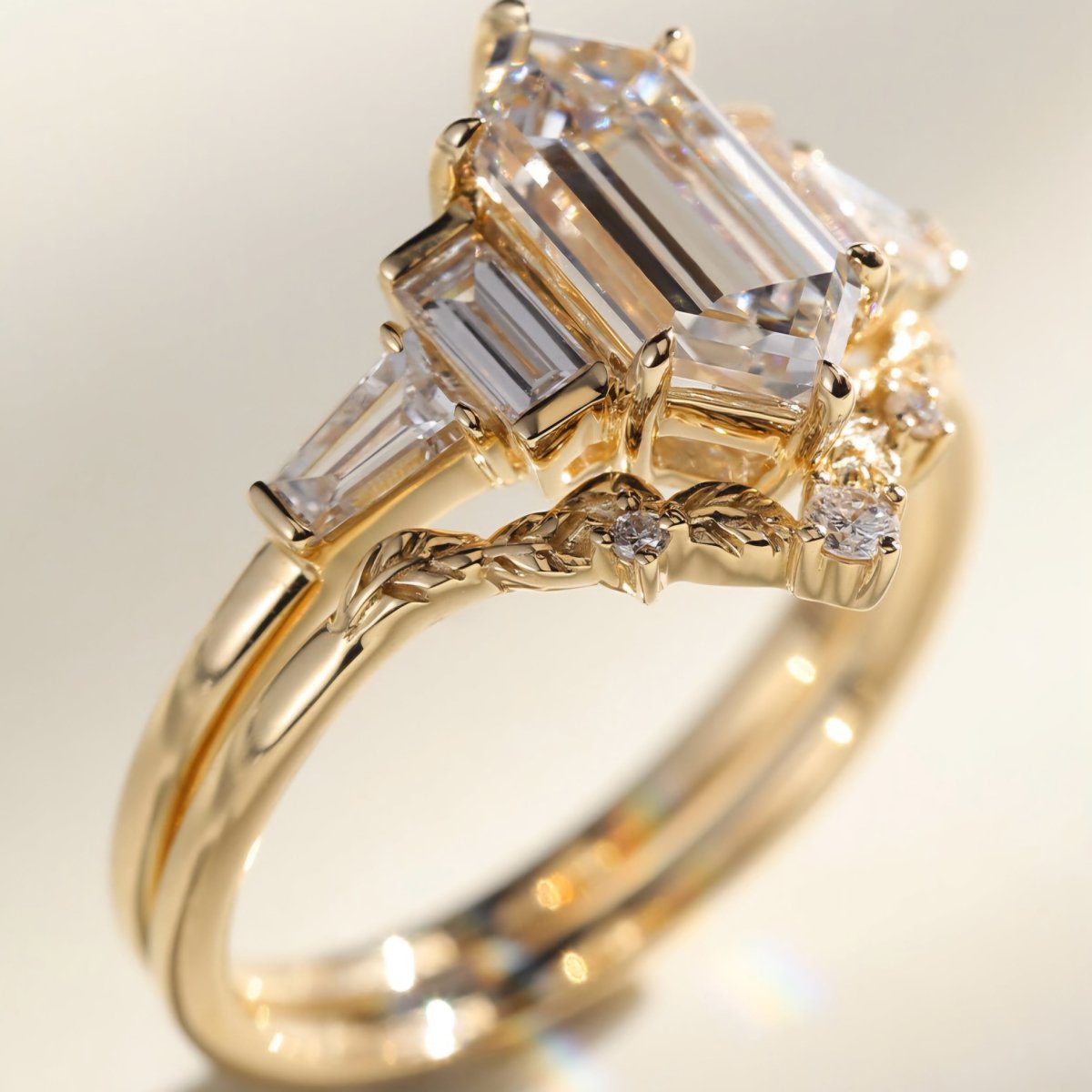 2.5 CT Moissanite Hexagon Bridal Unique Engagement Wedding Ring Set - Kazara Diam