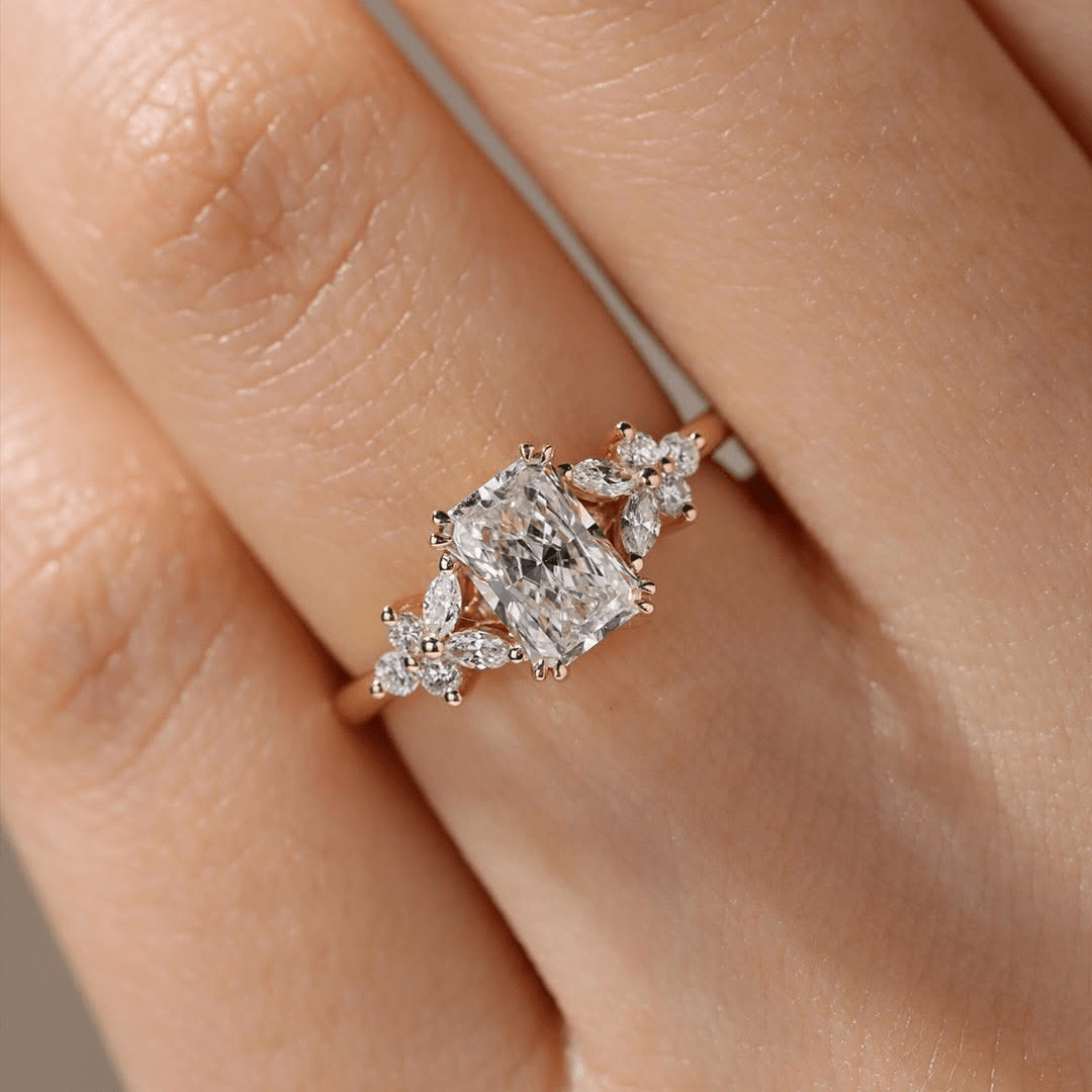 2.5 CT Radiant Cut Moissanite Unique Engagement Wedding Anniversary Ring - Kazara Diam