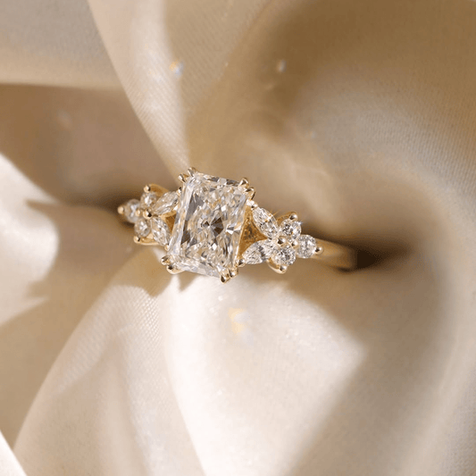 2.5 CT Radiant Cut Moissanite Unique Engagement Wedding Anniversary Ring - Kazara Diam