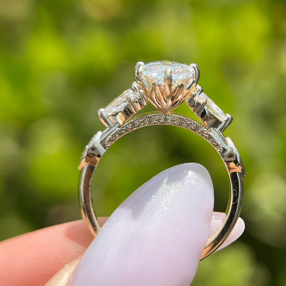 2.5 CT Unique Floral Marquise Cut Moissanite Engagement Wedding Ring - Kazara Diam