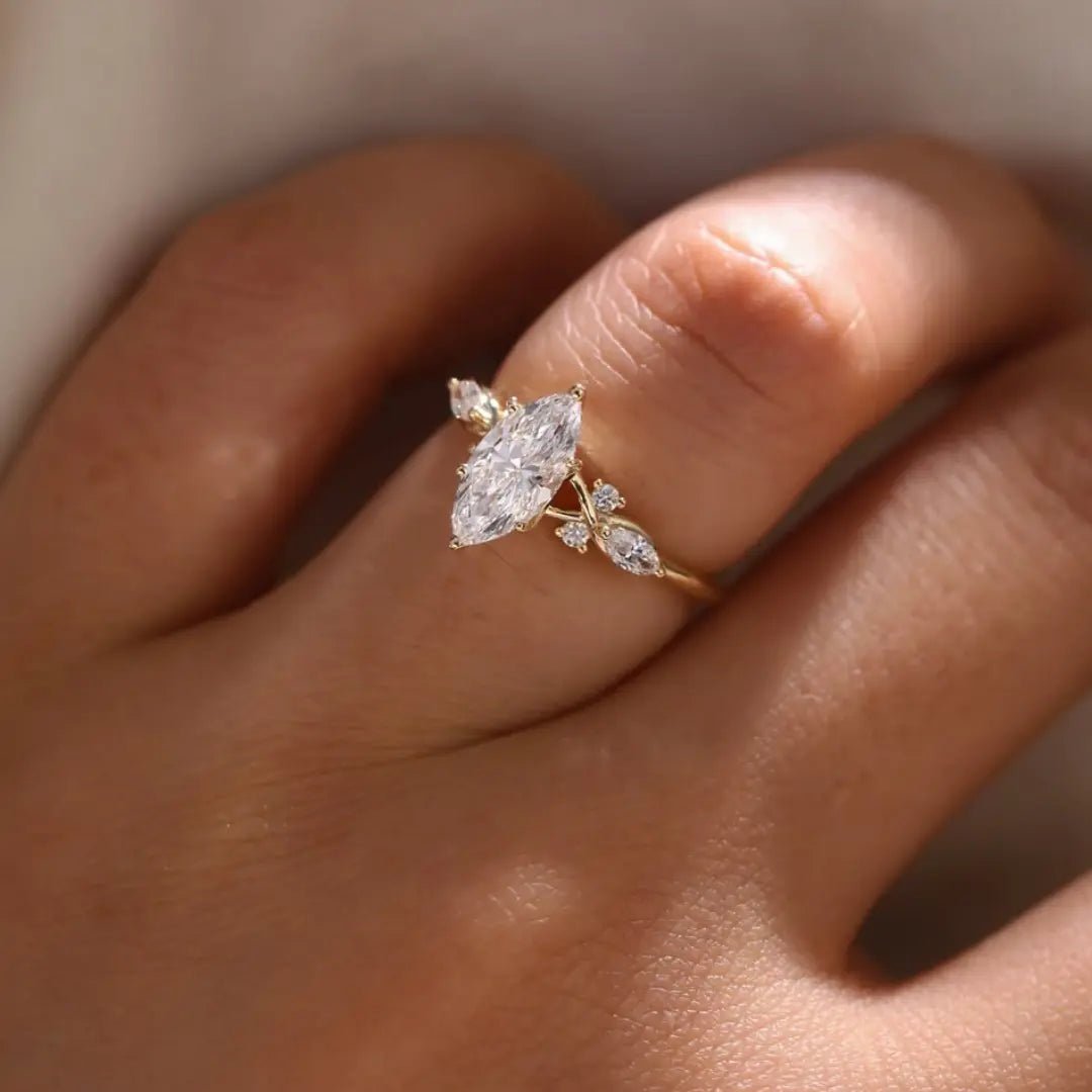 2.50 CT Marquise Cut Moissanite Bridal Set Engagement Wedding Ring - Kazara Diam