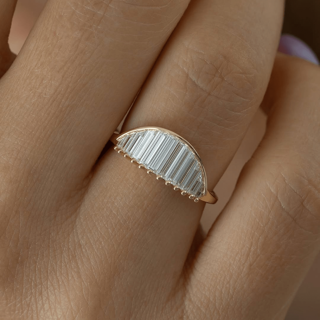 3 CT Baguette Cut Moissanite Anniversary Band, Classic Elegance Unique Wedding Anniversary Gift - Kazara Diam