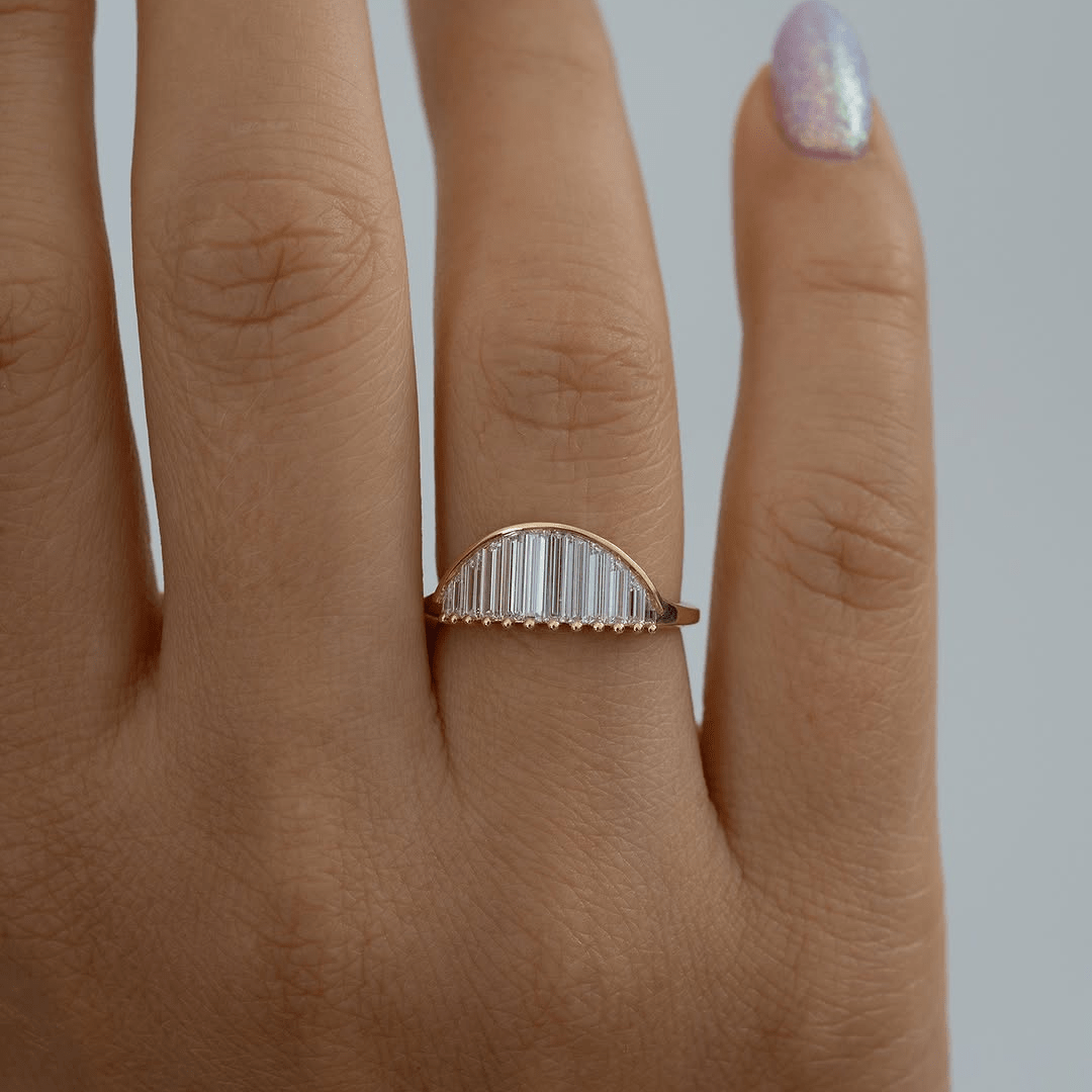 3 CT Baguette Cut Moissanite Anniversary Band, Classic Elegance Unique Wedding Anniversary Gift - Kazara Diam