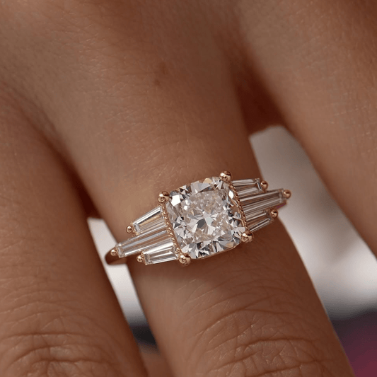 3 CT Cushion Cut Moissanite Wedding Ring, Classic Bridal Fine Jewelry - Kazara Diam