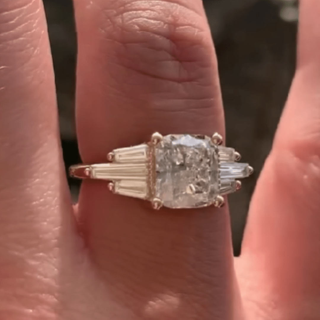 3 CT Cushion Cut Moissanite Wedding Ring, Classic Bridal Fine Jewelry - Kazara Diam