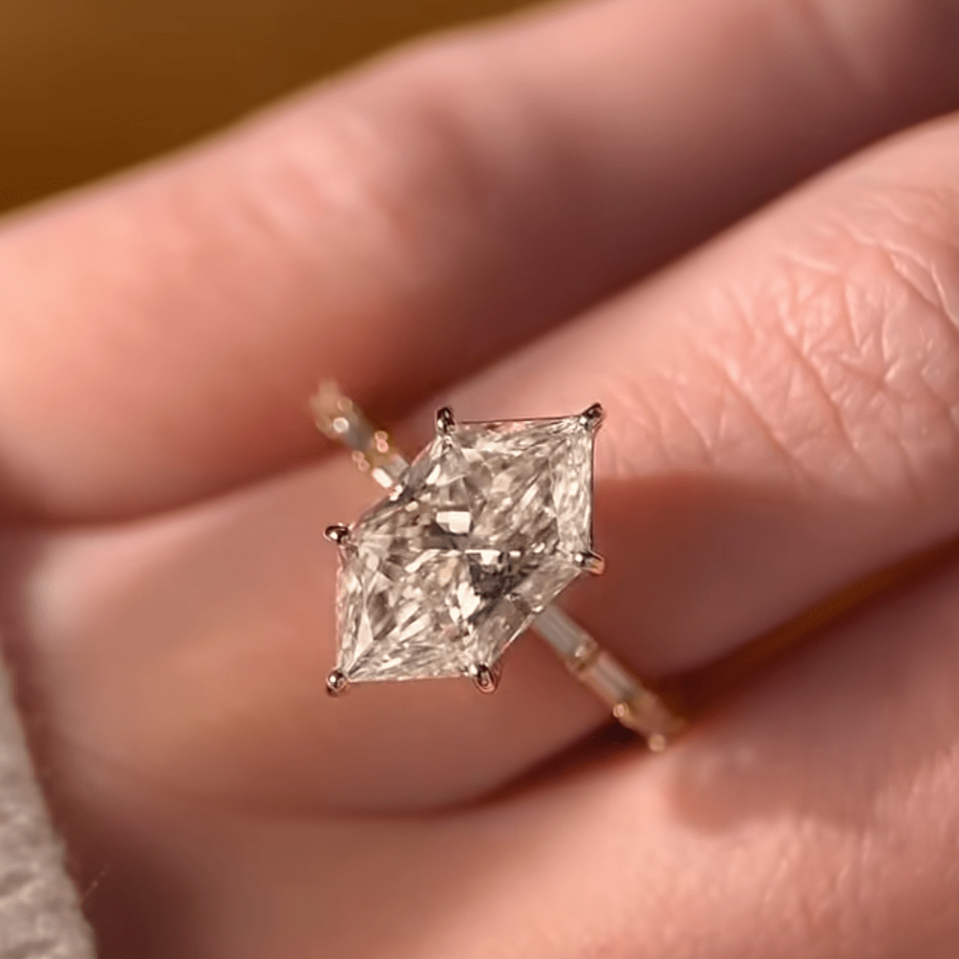 3 CT Dutch Marquise Cut Moissanite Engagement Ring in 18K Gold Plated - Kazara Diam