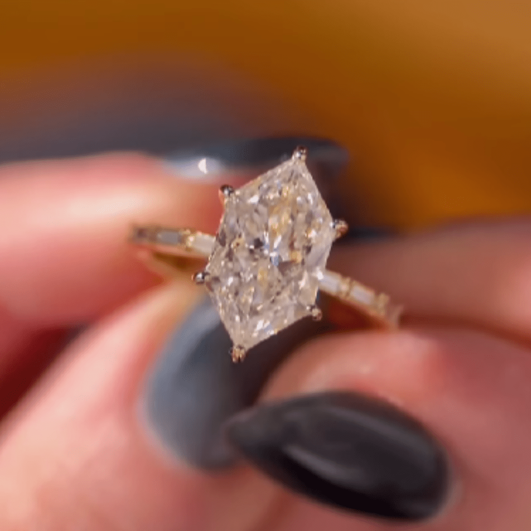3 CT Dutch Marquise Cut Moissanite Engagement Ring in 18K Gold Plated - Kazara Diam