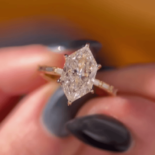 3 CT Dutch Marquise Cut Moissanite Engagement Ring in 18K Gold Plated - Kazara Diam
