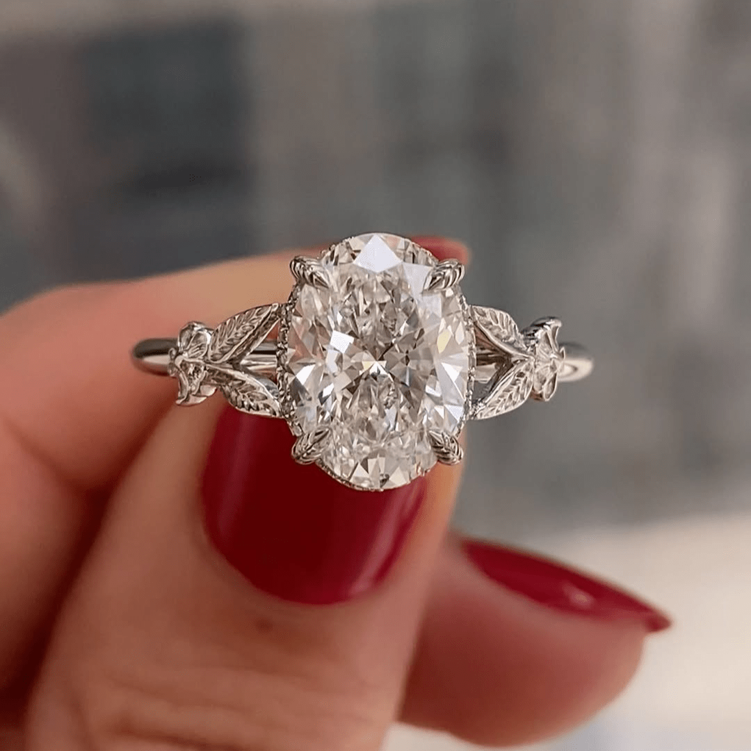 3 CT Oval Cut Moissanite Engagement Wedding Anniversary Vintage Ring - Kazara Diam