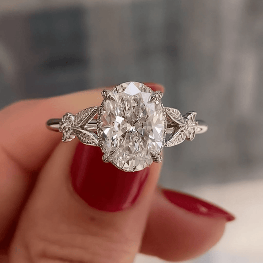 3 CT Oval Cut Moissanite Engagement Wedding Anniversary Vintage Ring - Kazara Diam