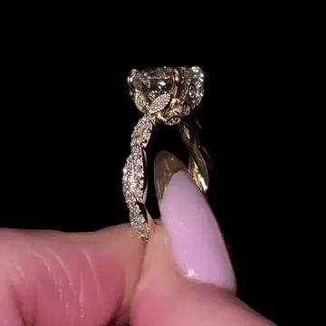 3 CT Round Cut Moissanite Twisted Engagement Wedding Anniversary Ring - Kazara Diam
