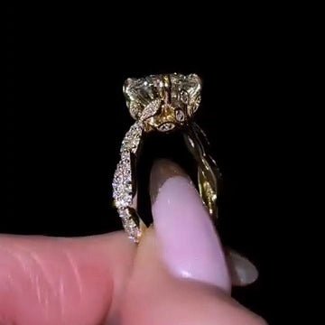 3 CT Round Cut Moissanite Twisted Engagement Wedding Anniversary Ring - Kazara Diam