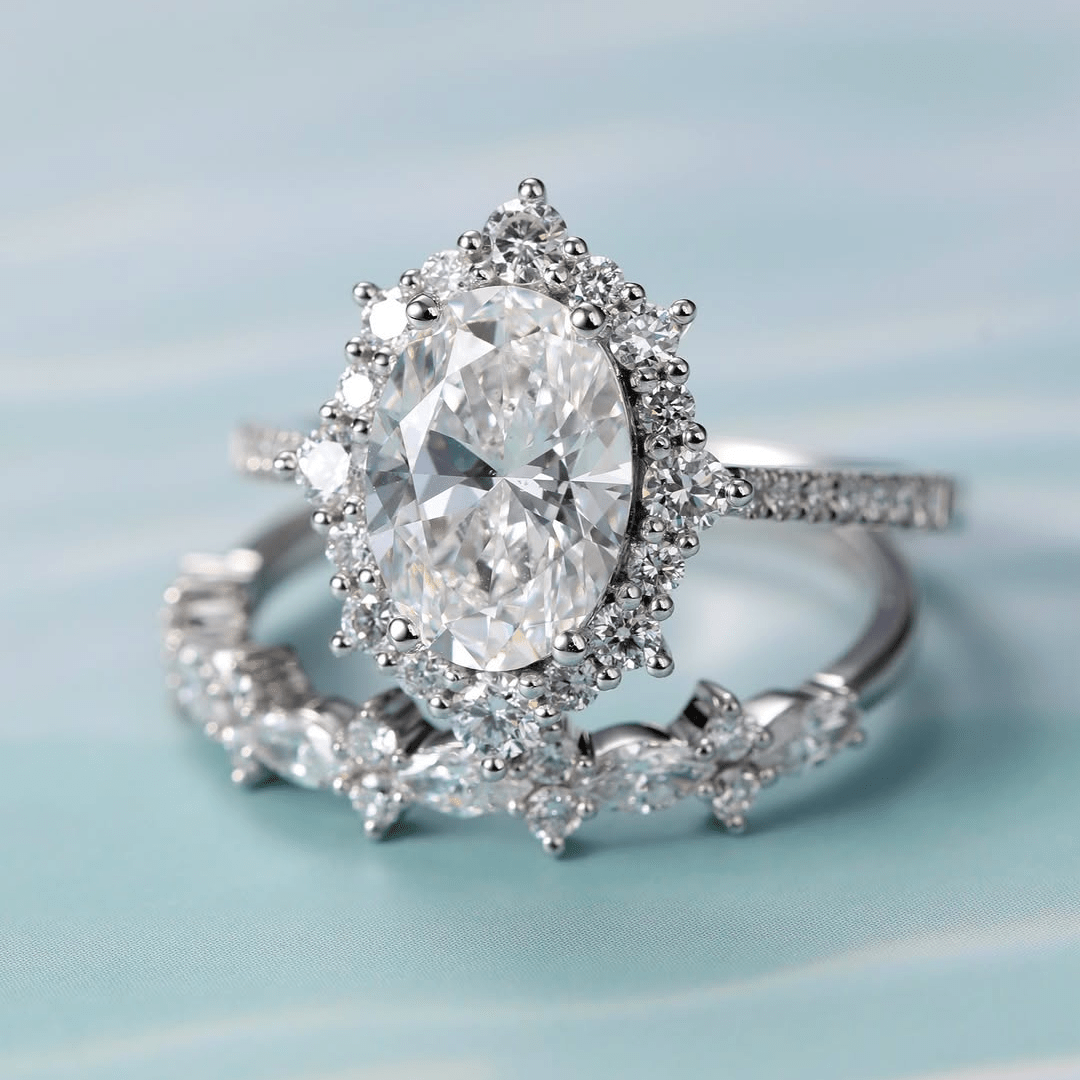 3.5 CT Oval Cut Moissanite Engagement Bridal Wedding Anniversary Set - Kazara Diam