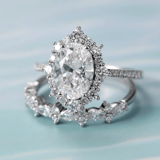 3.5 CT Oval Cut Moissanite Engagement Bridal Wedding Anniversary Set - Kazara Diam