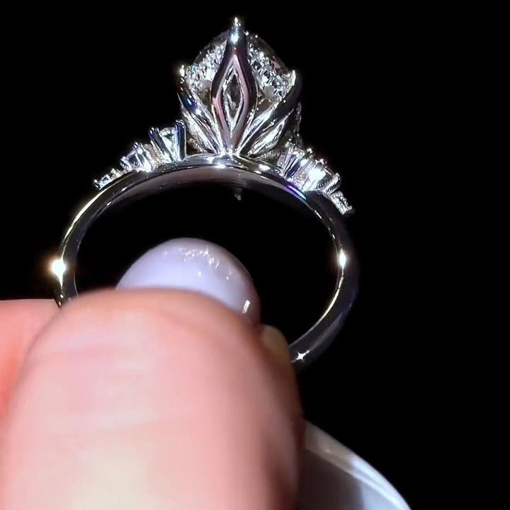 4 CT Marquise Cut Moissanite Hidden Halo Engagement Wedding Anniversary Ring - Kazara Diam