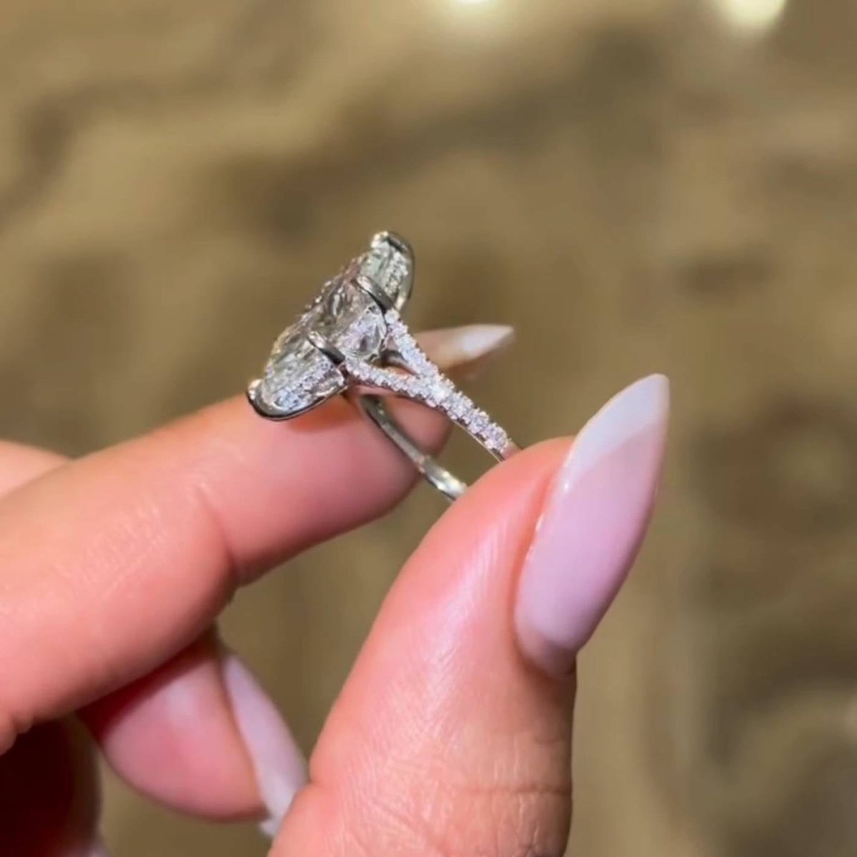 4 CT Marquise Cut Moissanite Pave Engagement Wedding Anniversary Ring - Kazara Diam