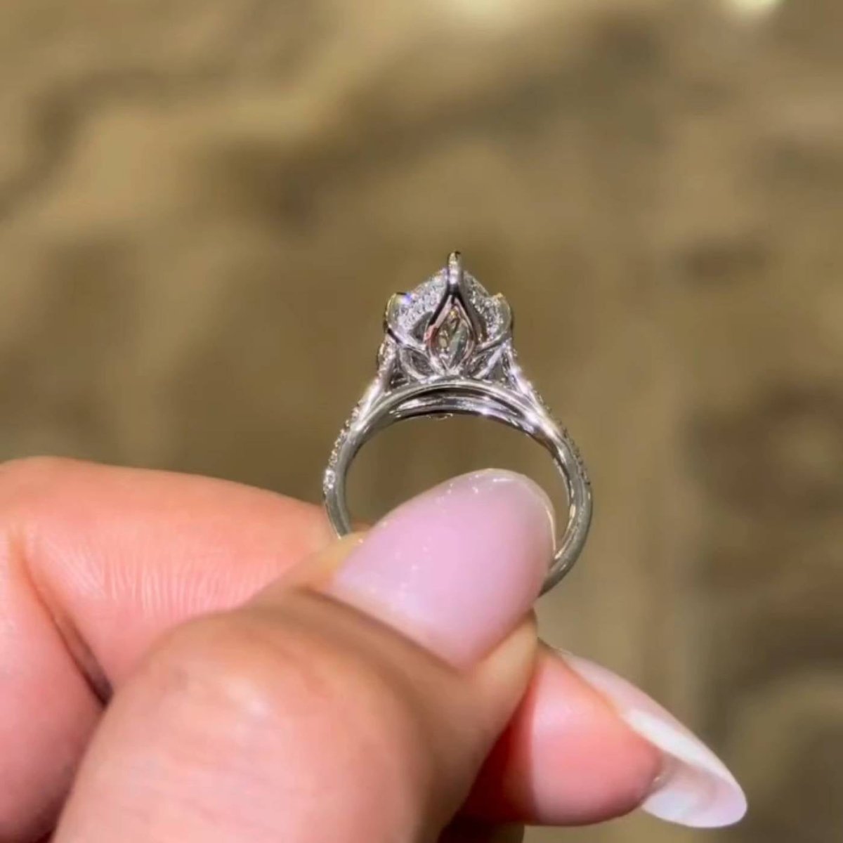 4 CT Marquise Cut Moissanite Pave Engagement Wedding Anniversary Ring - Kazara Diam