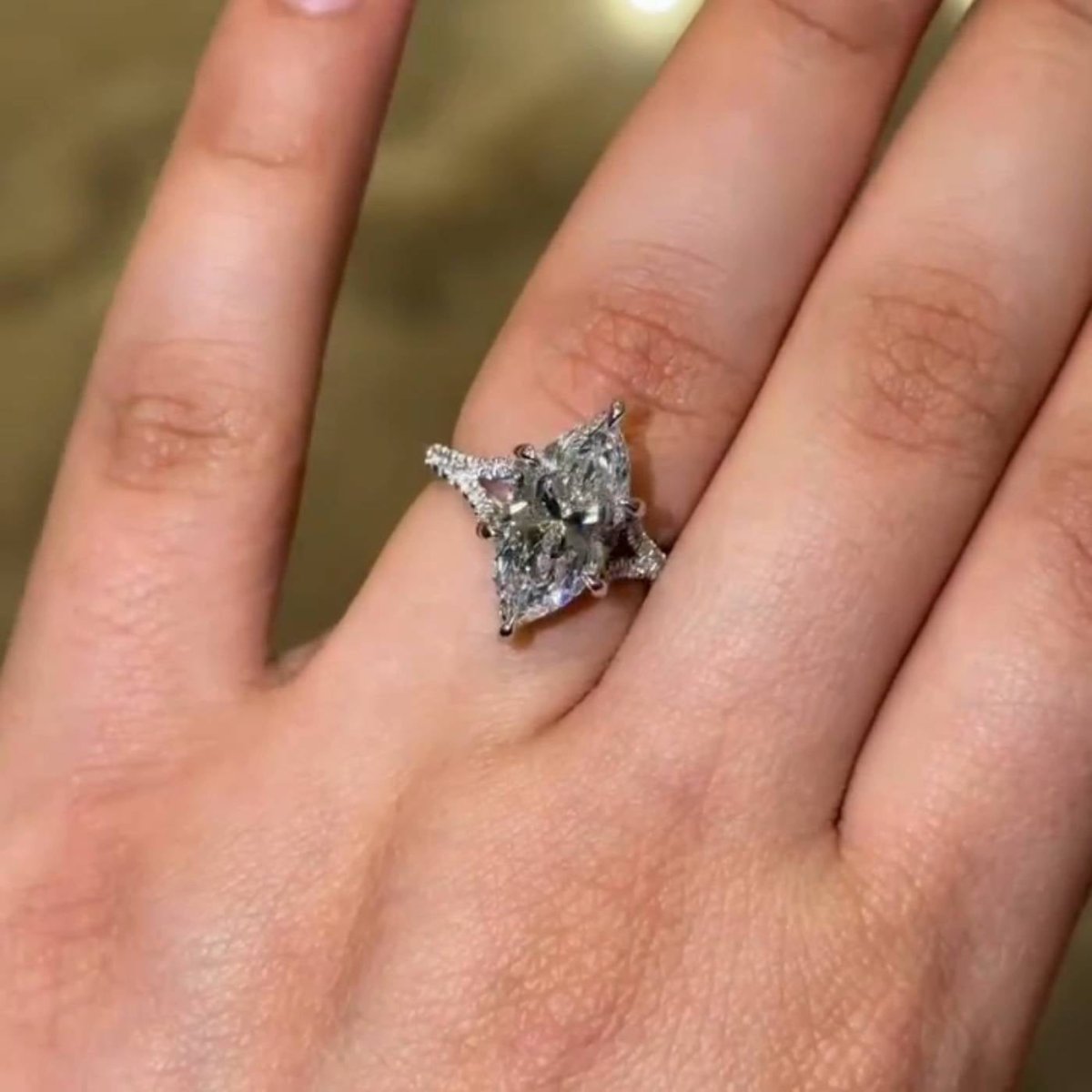 4 CT Marquise Cut Moissanite Pave Engagement Wedding Anniversary Ring - Kazara Diam