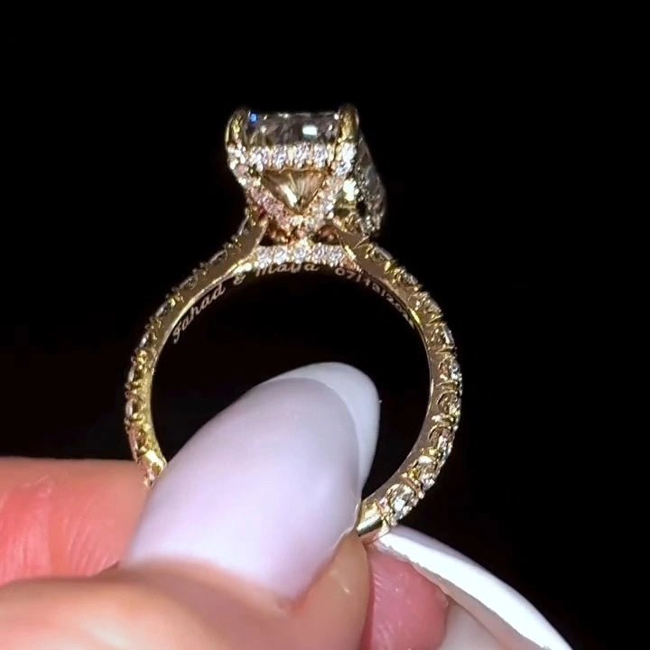 4 CT Radiant Cut Moissanite Tulip Setting Engagement Wedding Ring - Kazara Diam