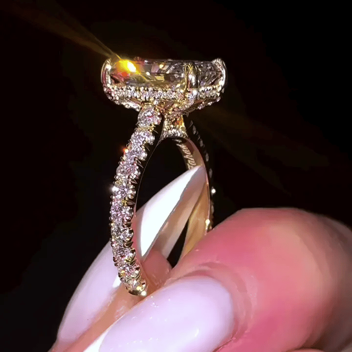 4 CT Radiant Cut Moissanite Tulip Setting Engagement Wedding Ring - Kazara Diam