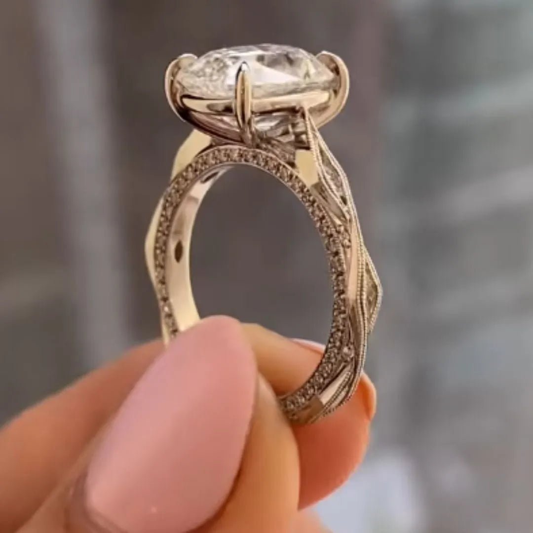 Eternal Cushion Rose Cut 3.50 Carat Moissanite Unique Wedding Anniversary Engagement Ring - Kazara Diam