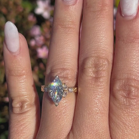 2.5 CT Marquise Cut Moissanite Unique Engagement Wedding Anniversary Ring
