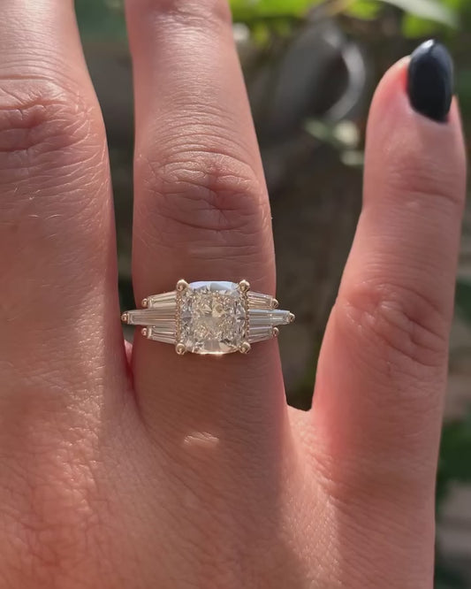 3 CT Cushion Cut Moissanite Wedding Ring, Classic Bridal Fine Jewelry
