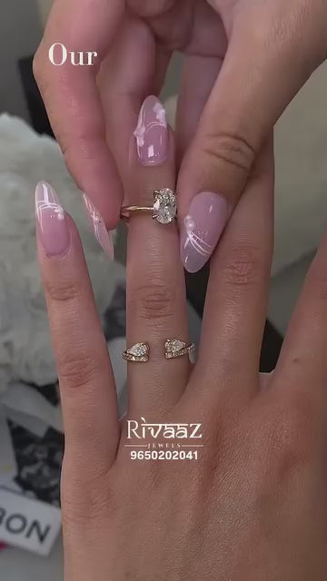 3.0 CT Certified Moissanite Oval Cut Bridal Wedding Anniversary 18K Gold Plated Anti-Tarnish Ring Set